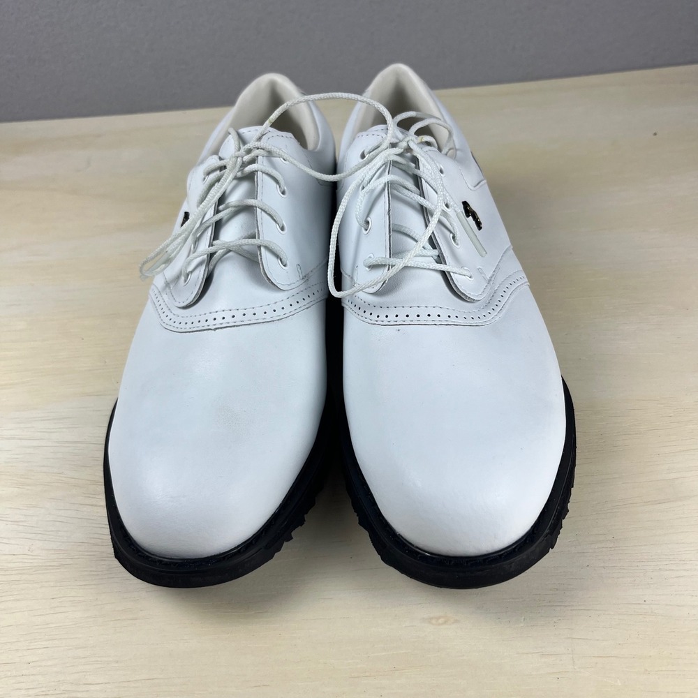 Lady Fairway Womens White Leather Golf Shoes Spikeless Oxford Brogue Size 9 M - Picture 4 of 8